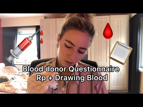 ASMR| Blood Donor Questionnaire Roleplay + Drawing blood (Custom Video)