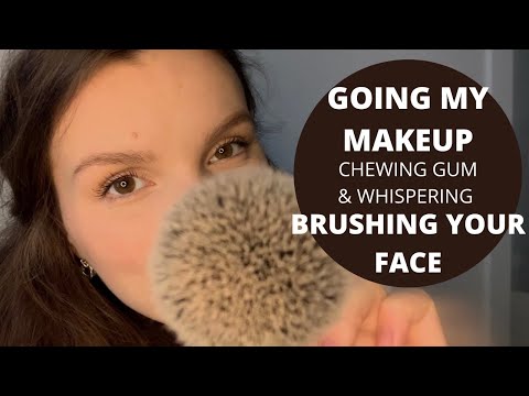 ASMR Doing my makeup | Chewing gum | Face brushing | Affirmations | Lofi Asmr |