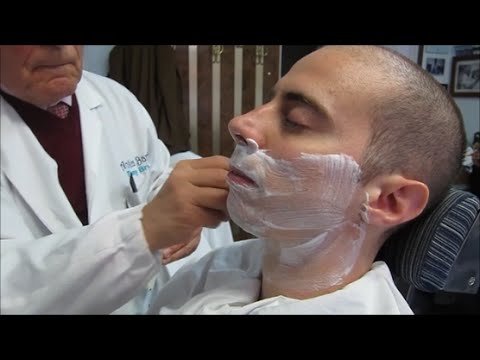 Traditional Old Style barber shave, silence and gentle, ASMR video