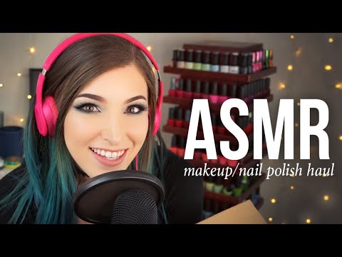 ASMR Nail Polish + Makeup Unboxing (tingly whispering, tapping, & clicking) || Kelli Marissa ASMR