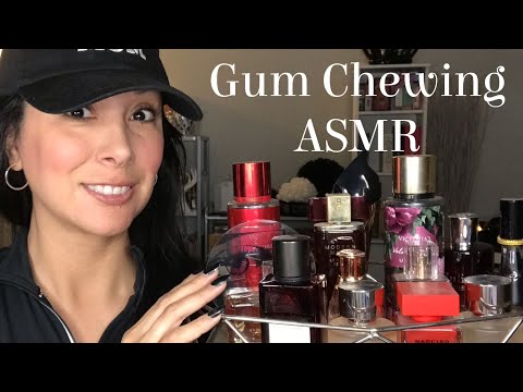 Gum Chewing ASMR: November Perfume Tray n Lipstick 💄 Scents