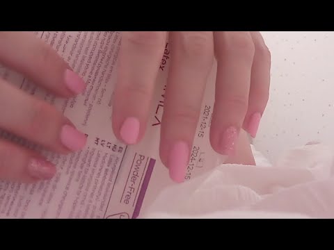 White LATEX Gloves Opening And Try On YOU Personal Attn Asmr