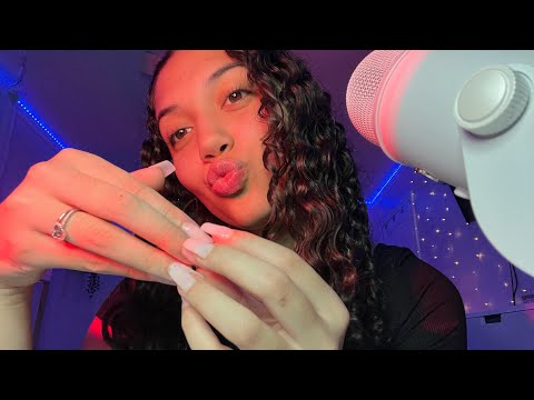 ASMR Fast and aggressive long nail tapping and scratching 🍓