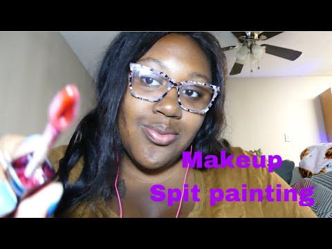 ASMR *Makeup spit painting *wet mouth sounds | Janay D ASMR