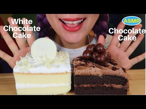 ASMR WHITE CHOC CAKE+CHOC CAKE EATING SOUND |화이트 초콜릿 케익+초콜릿 케익 리얼사운드 먹방 |CURIE.ASMR