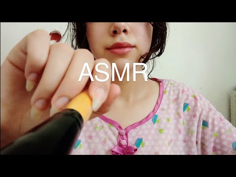 ASMR Hand Movement and Lens Brushing With Mouth Sounds