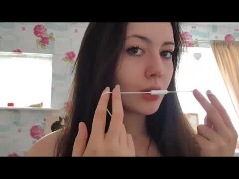 ASMR by Emma Harsh Wind Sounds [ Earphone Microphone close up ] [Nursery Rythmes] [ Blowing in Mic ]