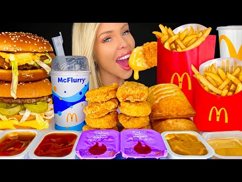 ASMR MCDONALDS MUKBANG, McNuggets, Quarter Pounder BLT, McFlurry, Spicy McChicken, McDouble 먹방