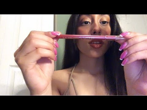 ASMR Applying 9 Layers of LipLiners ! | Repeating+ Spelling Shades Names