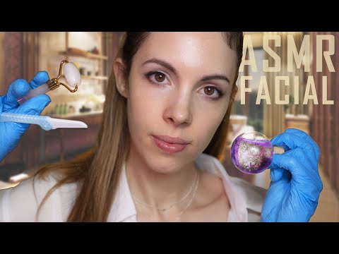 ASMR Relaxing Spa Facial - Face treatment - You Hear EVERYTHING I Use - Gloves