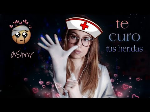 Roleplay ASMR enfermera || Secretaria borde || Te curo tus heridas ||| ASMR en español