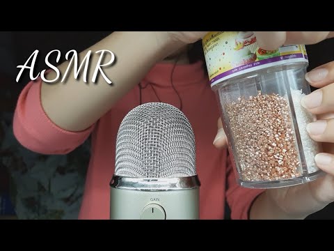 ASMR - Tapping Bottle of Glitter Sugar (NO TALKING & Noisy Background)