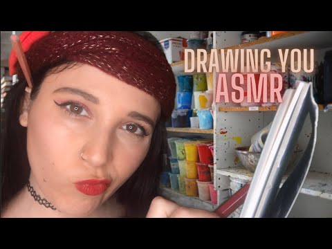 ✏️ASMR✏️ DRAWING YOU (soft spoken - face measuring - face touching - fast colouring - Ita accent)