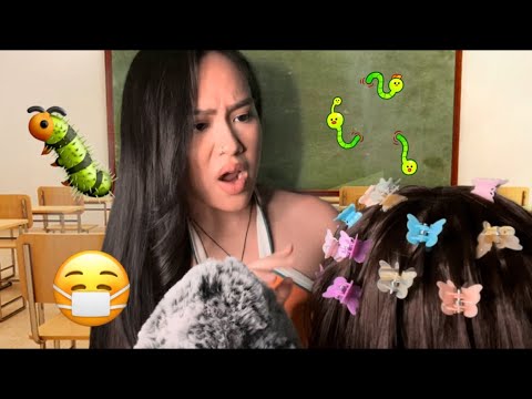 ASMR: Mean Girl In Back Of Class Plays In Your Hair (Gets Bugs Out Of Your Hair) | Scalp Check