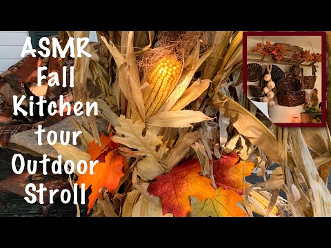 ASMR Special Request/Fall kitchen tour/Fall walk outdoors/Crackling fire (No talking)