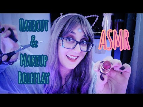 ASMR Fast Spontaneous Haircut & Makeup Roleplay ~ Mouth Sounds