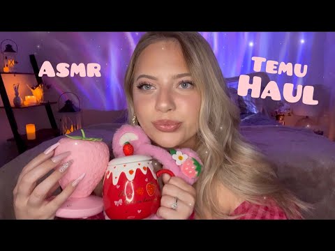 Asmr the CUTEST Haul Ft Temu | Tapping, Scratching, Rambles 🍓✨