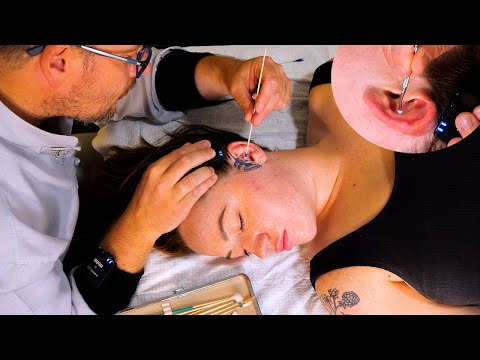 ASMR Relaxing Real Person Ear Cleaning & Massage with Light Facial Touching [No Talking]