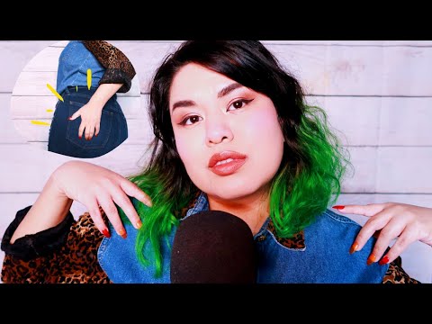 ASMR Jean Scratching But My Entire Outfit is Denim |  Fabric Sounds, Whispers