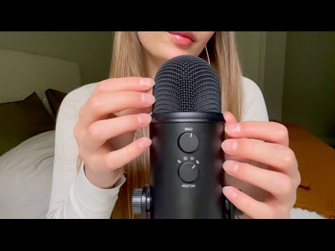 ASMR mic tapping (top, base, buttons) with word repetition & m0uth sounds | CV
