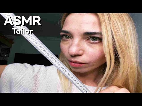 ASMR Tailor Roleplay - measuring you, fabric sounds