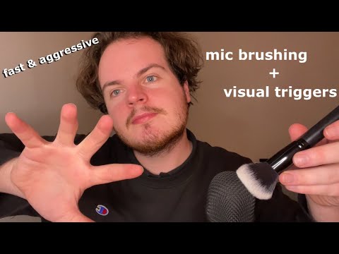Fast & Aggressive ASMR Hand Sounds, Mic Brushing, Mic Triggers, Visual Triggers & Trigger Words