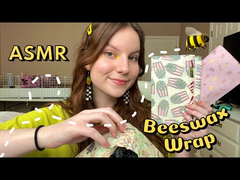 ASMR Beeswax Wrap Tapping, Scratching, and Sticky Sounds (VERY Tingly 🐝･ﾟ ･ﾟ·:｡)