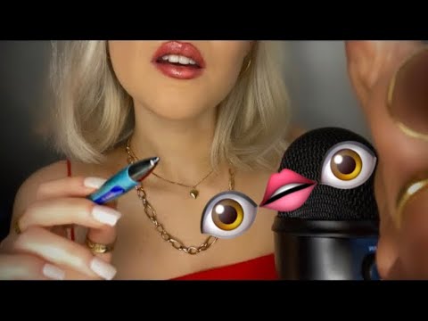 ASMR - Drawing on your face with Inaudible Whisper 👀 ✨