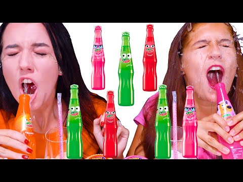 Twist and Drink Rainbow Party | Eating Sounds LiLiBu