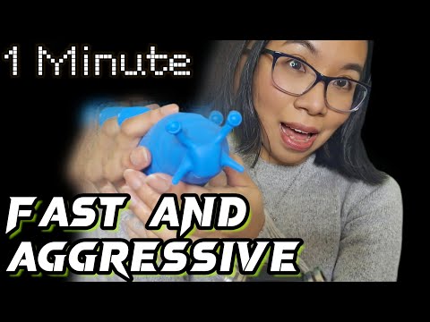 ASMR 17 FAST AND AGGRESSIVE TRIGGERS IN 1 MINUTE (Tapping, Mouth Sounds, Light Triggers)