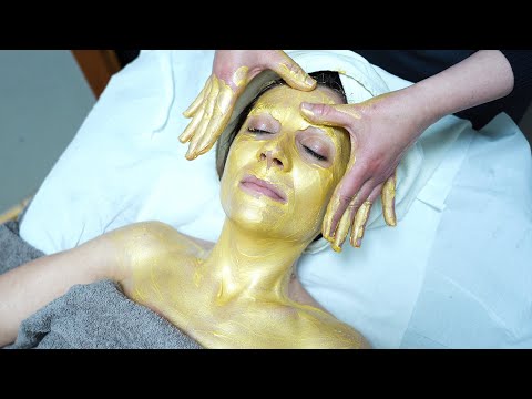 24k GOLD FACIAL MASSAGE 🟣 ASMR beauty treatment
