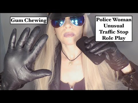 [ASMR] Police Woman | Gum Chewing | Leather Sounds