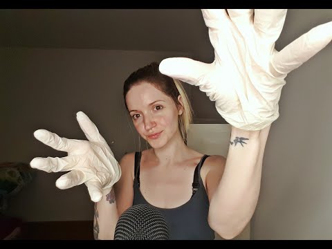 ASMR fast and aggressive hand sounds with gloves - whispering, finger fluttering, personal attention