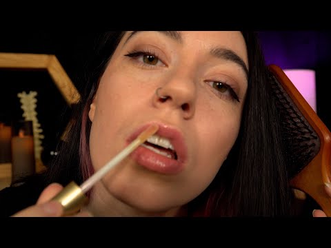 ASMR but youre a mirror (face/lip play, hair brushing, up close tingles)