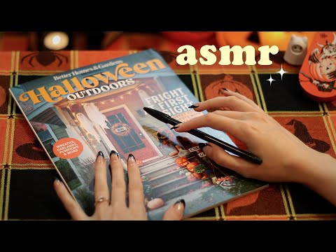 ASMR Flipping Through a Halloween Magazine 🎃 (soft spoken + paper sounds)