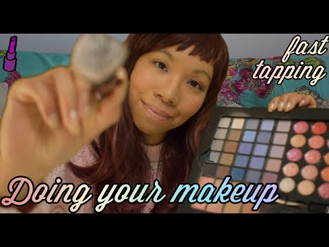 ASMR NO TALKING: Doing Your Makeup 💄⏩ | + Binaural Fast Tapping