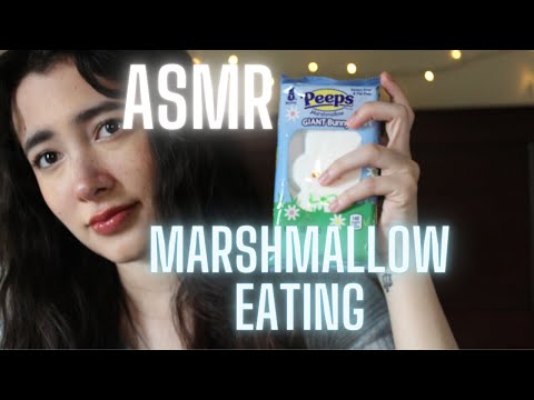 ASMR 🤍🤤 marshmallow eating creates good mouth sounds
