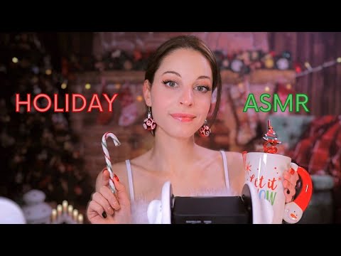 Holiday ASMR for Your Ears🎄🎁 ~cozy vibes, deep ear attention, ear to ear whispered with triggers 🕯️🎇