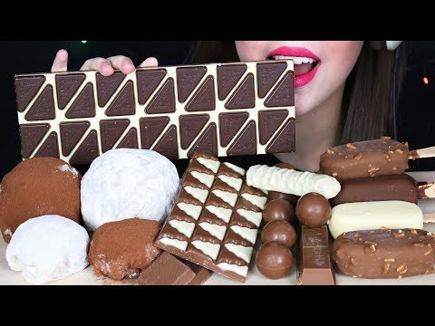 ASMR NUTELLA SNOWBALL MOCHI, LEFTOVER CHOCOLATE & MAGNUM ICE CREAM (EATING SOUNDS) No Talking 먹방