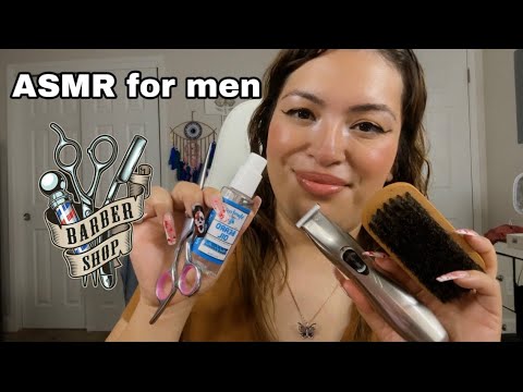 ASMR for men| Barbershop roleplay 💈- haircut & beard trim 🧔🏻‍♂️✂️