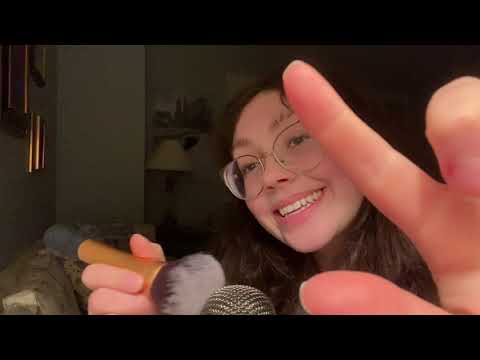 ASMR semi fast mic brushing and mouth sounds