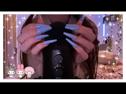 ASMR mic scratching with extremely long nails ( hand movements , tapping ) NO TALKING