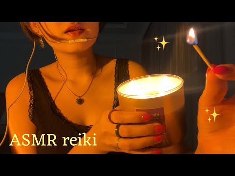 ASMR reiki ✨ plucking negative energy  ✨ candle tapping, taro cards, deep relaxation ~ for sleep