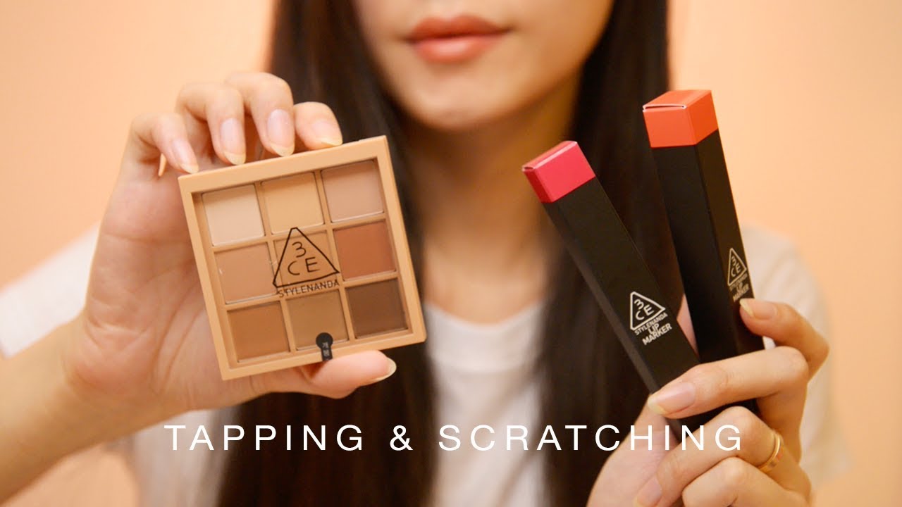 ASMR MAKEUP TAPPING & SCRATCHING | 3CE Unboxing (No Talking)