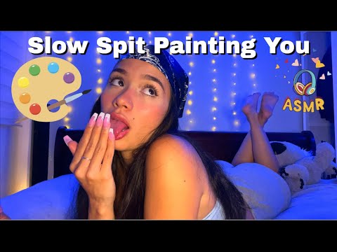 ASMR| Girlfriend Slowly Spit Painting You To Sleep ( SUPER TINGLY)