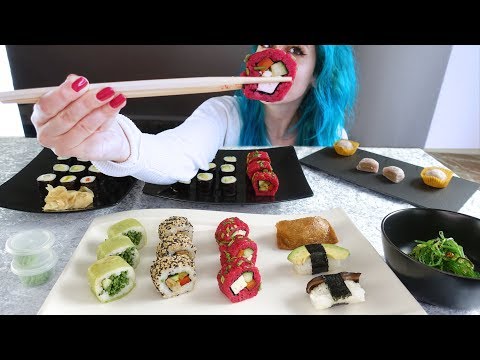 Huge SUSHI Mukbang ~ Maki Nigiri California Roll | Full Face Eating Show 🍣🥢🍡
