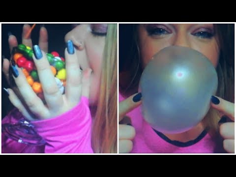 ASMR 🎧 Bubblegum Chewing And Blowing Bubbles + Tapping (No Talking)