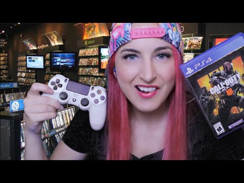 Gaming Store ASMR Role Play (Gum chewing, Fast Tapping, tracing)