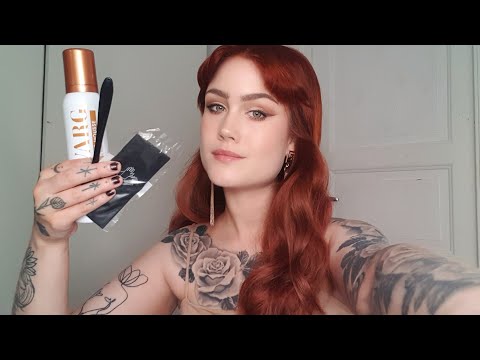 Asmr pampering you - fake tan mousse and teeth whitening + plastic gloves