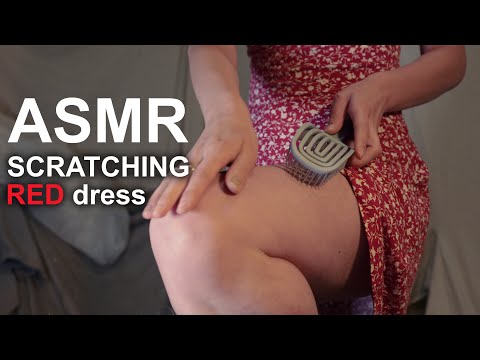 ASMR Scratching Dress Red with trigers asmrvideo scratch visualasmr